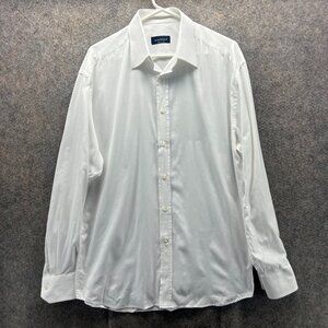 Canali Dress Shirt Mens 16 41 White Long Sleeve Button Down Preppy Oxford Italy
